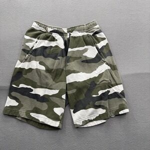 Nike Sweat Shorts Mens Small Camo Fleece Drawstring Pockets 9 Inseam Athletic